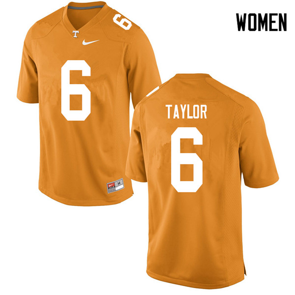 Women #6 Alontae Taylor Tennessee Volunteers College Football Jerseys Sale-Orange